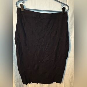 Ashley Stewart Black Knee-length Ruched Skirt